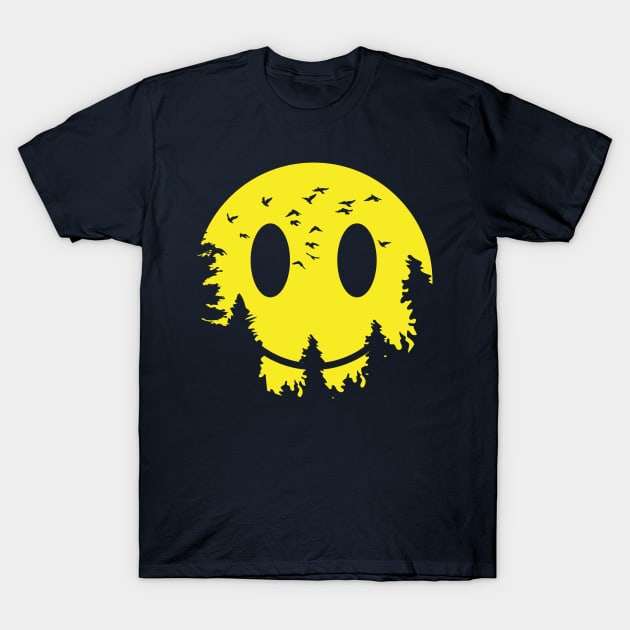 Happy Moon T-Shirt by hbwdesigns
